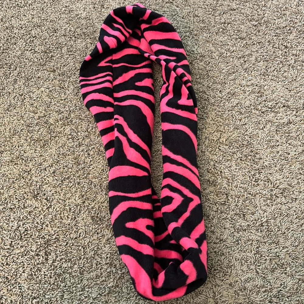 Zebra print fleece scarf